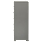 Ives 5-drawer Bedroom Chest of Drawers Grey High Gloss by Coaster at Eve Furniture