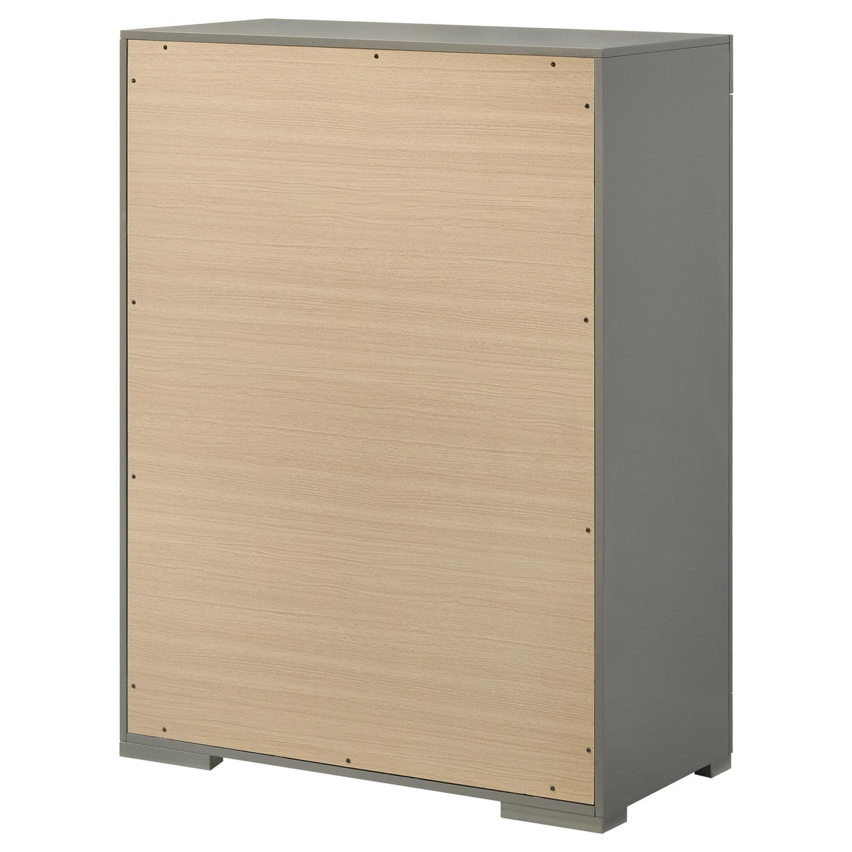 Ives 5-drawer Bedroom Chest of Drawers Grey High Gloss by Coaster at Eve Furniture