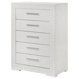 Ives 5-drawer Bedroom Chest of Drawers White High Gloss