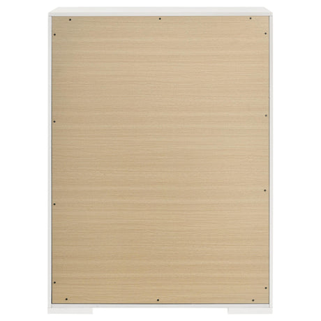 Ives 5-drawer Bedroom Chest of Drawers White High Gloss by Coaster at Eve Furniture