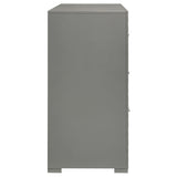 Ives 6-drawer Dresser Cabinet Grey High Gloss