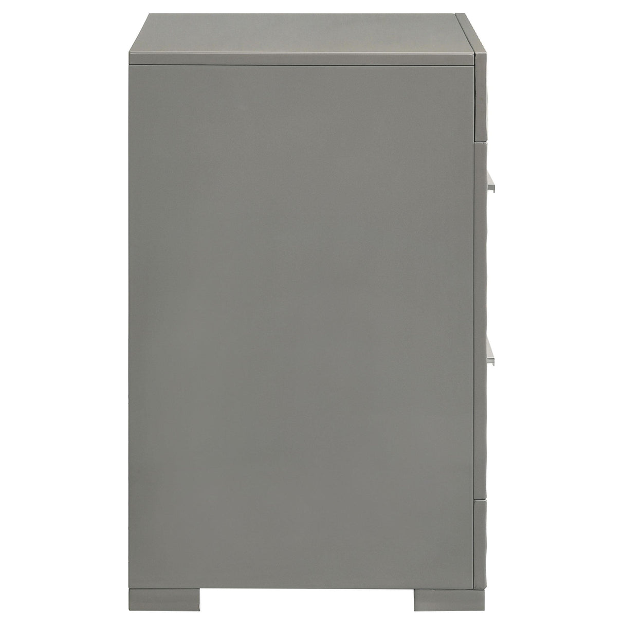 Ives Grey High Gloss 2-drawer Nightstand Bedside Table by Coaster at Eve Furniture