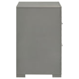 Ives Grey High Gloss 2-drawer Nightstand Bedside Table by Coaster at Eve Furniture