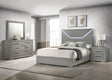 Ives Grey High Gloss 4-Piece Eastern King Bedroom Set by Coaster at Eve Furniture