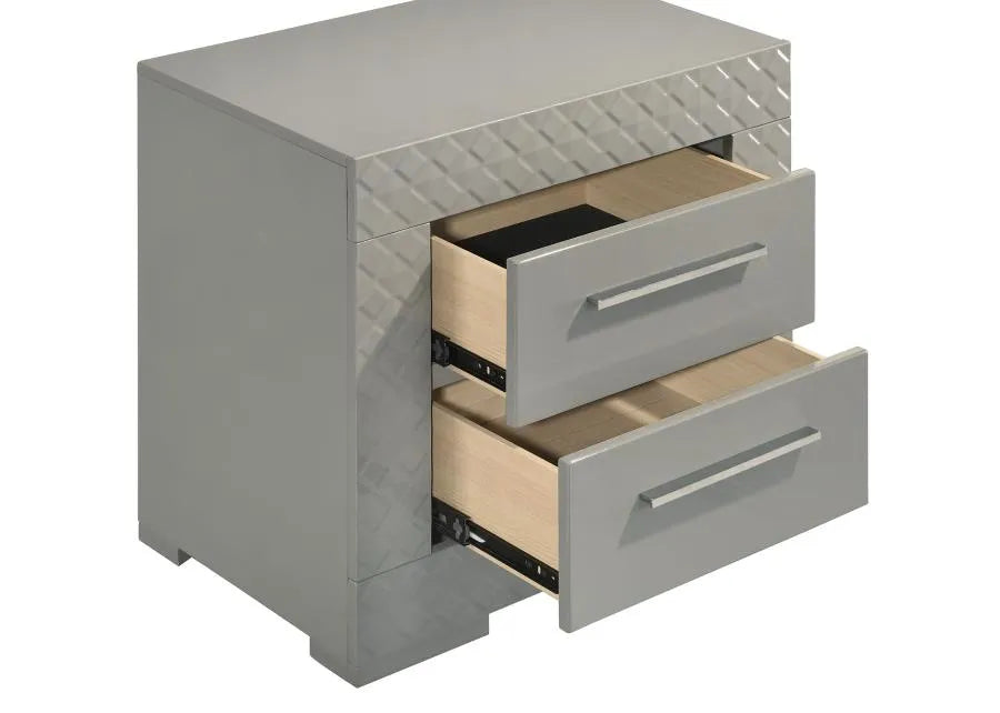 Ives Grey High Gloss 4-Piece Queen Bedroom Set by Coaster at Eve Furniture