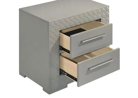 Ives Grey High Gloss 4-Piece Queen Bedroom Set by Coaster at Eve Furniture