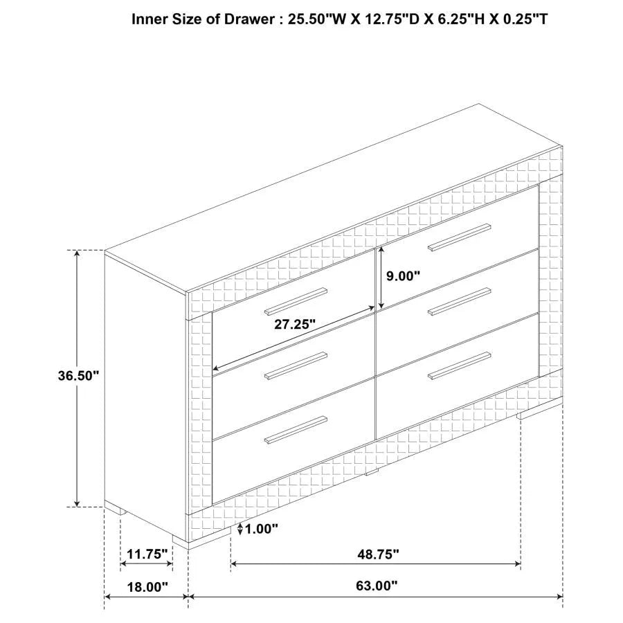 Ives Grey High Gloss 4-Piece Queen Bedroom Set by Coaster at Eve Furniture