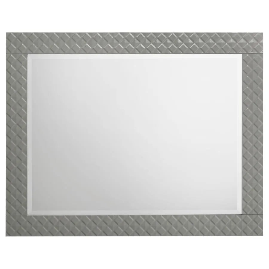 Ives Grey High Gloss 4-Piece Queen Bedroom Set by Coaster at Eve Furniture