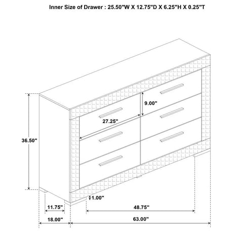 Ives Grey High Gloss 5-Piece Queen Bedroom Set by Coaster at Eve Furniture