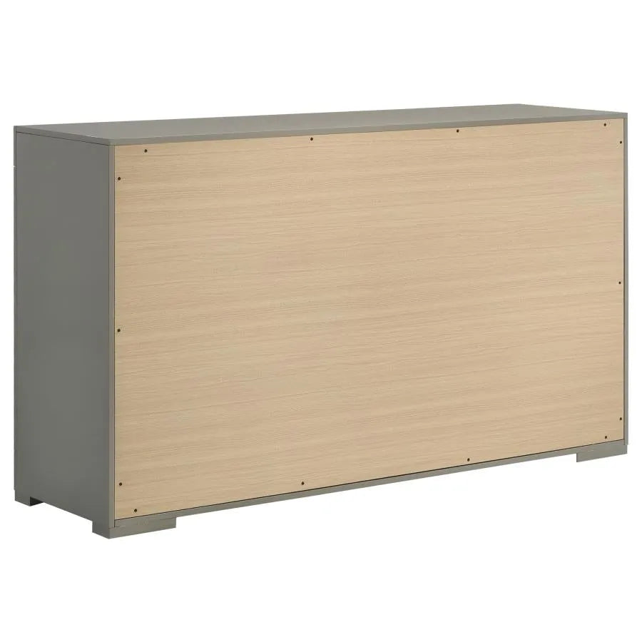Ives Grey High Gloss 5-Piece Queen Bedroom Set by Coaster at Eve Furniture