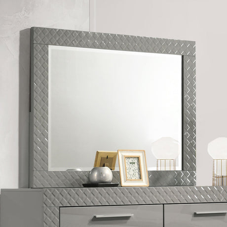 Ives Grey High Gloss Dresser Mirror by Coaster at Eve Furniture