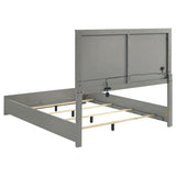 Ives Grey High Gloss Queen Panel Bed LED Headboard by Coaster at Eve Furniture