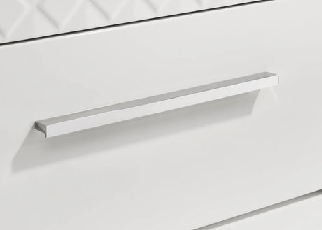 Ives White High Gloss 2-drawer Nightstand Bedside Table by Coaster at Eve Furniture