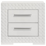 Ives White High Gloss 2-drawer Nightstand Bedside Table by Coaster at Eve Furniture