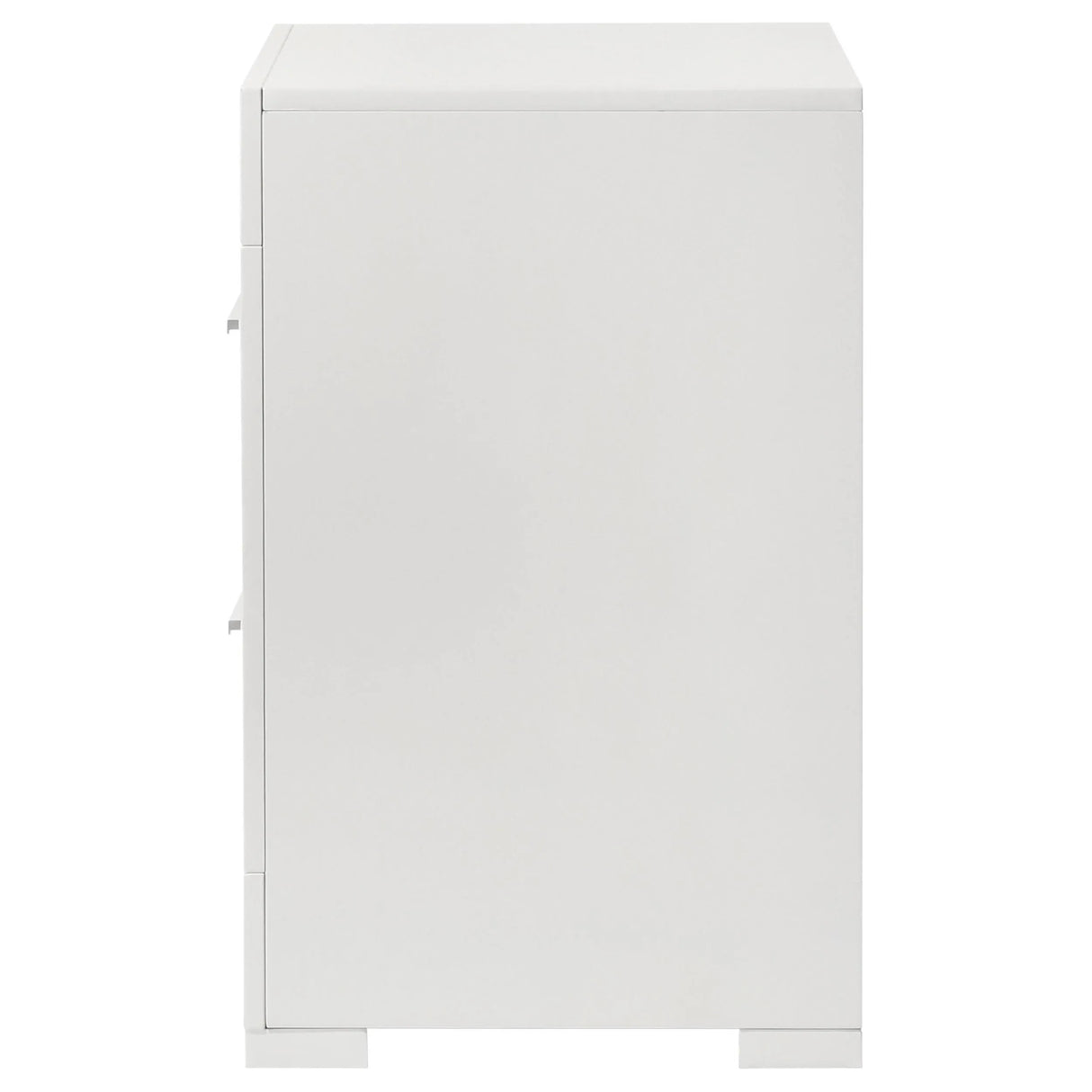 Ives White High Gloss 2-drawer Nightstand Bedside Table by Coaster at Eve Furniture