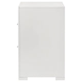 Ives White High Gloss 2-drawer Nightstand Bedside Table by Coaster at Eve Furniture