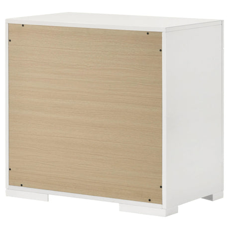 Ives White High Gloss 2-drawer Nightstand Bedside Table by Coaster at Eve Furniture