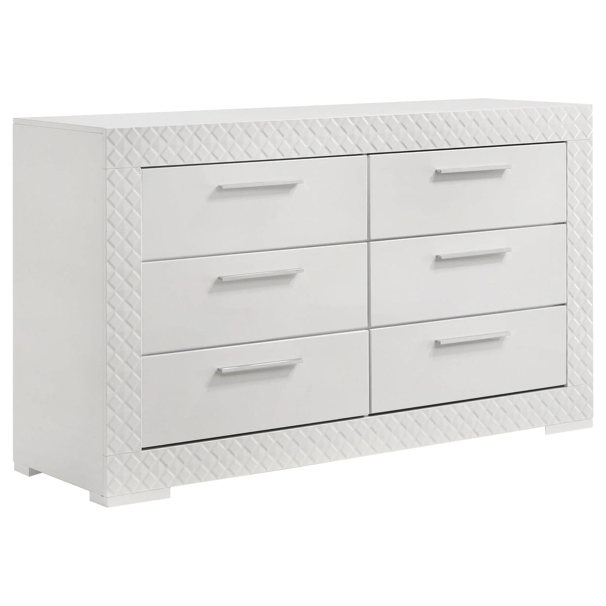 Ives White High Gloss 4-Piece Eastern King Bedroom Set by Coaster at Eve Furniture
