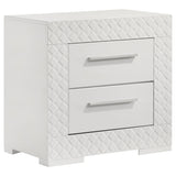 Ives White High Gloss 4-Piece Queen Bedroom Set by Coaster at Eve Furniture