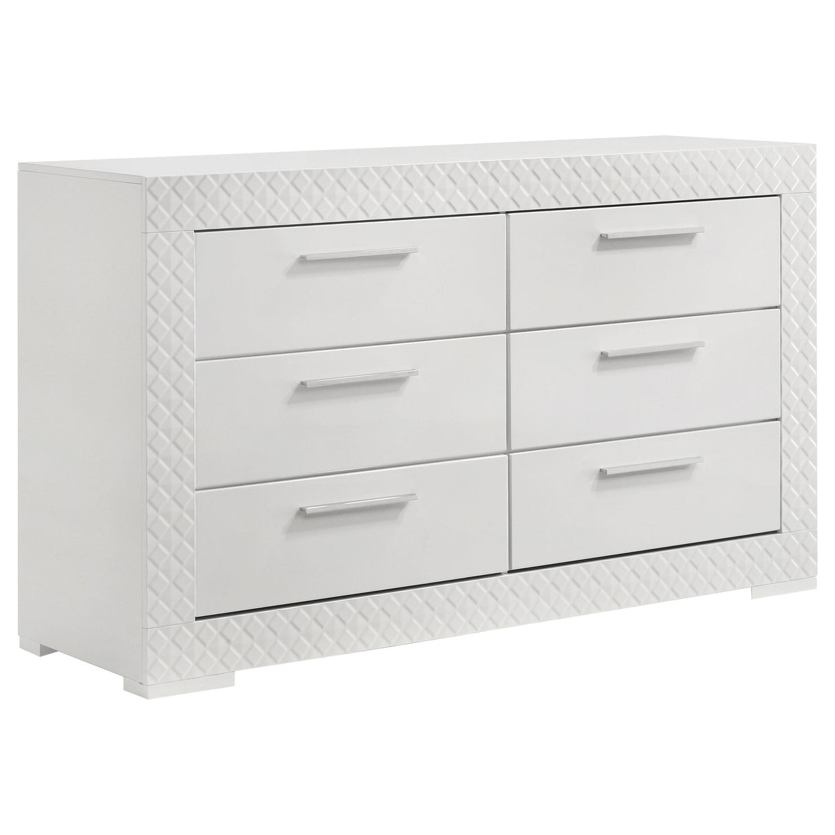 Ives White High Gloss 4-Piece Queen Bedroom Set by Coaster at Eve Furniture