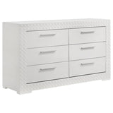 Ives White High Gloss 4-Piece Queen Bedroom Set by Coaster at Eve Furniture