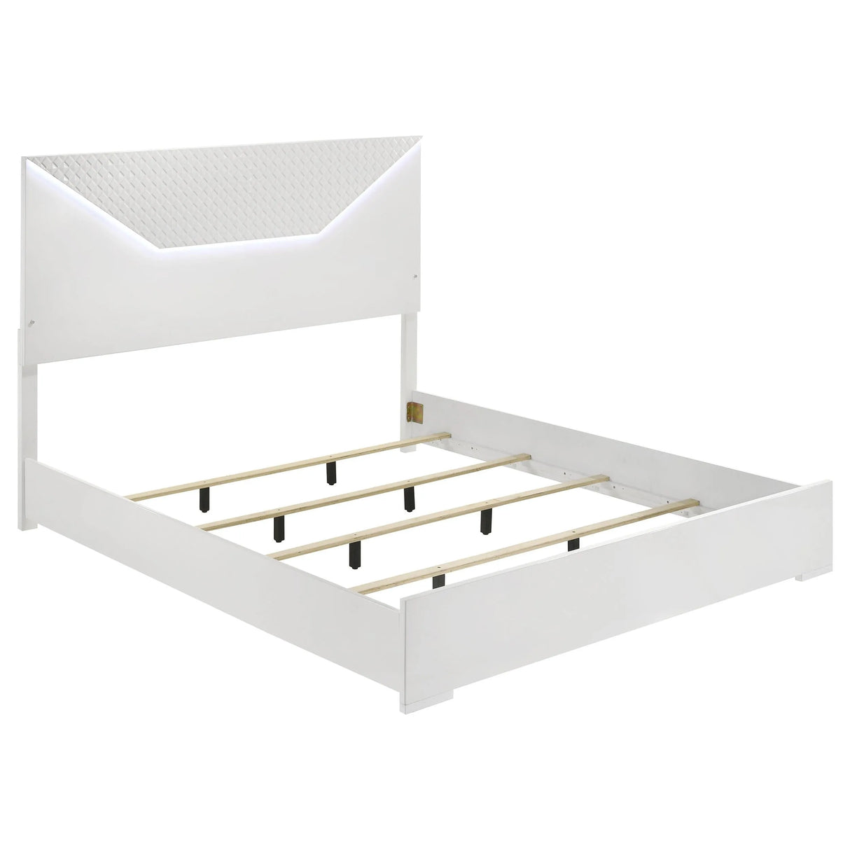 Ives White High Gloss 5-Piece Eastern King Bedroom Set by Coaster at Eve Furniture