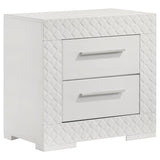 Ives White High Gloss 5-Piece Eastern King Bedroom Set by Coaster at Eve Furniture