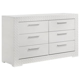 Ives White High Gloss 5-Piece Eastern King Bedroom Set by Coaster at Eve Furniture