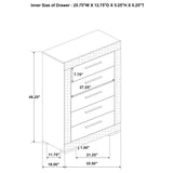 Ives White High Gloss 5-Piece Queen Bedroom Set by Coaster at Eve Furniture