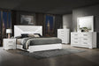 Ives White High Gloss 5-Piece Queen Bedroom Set by Coaster at Eve Furniture