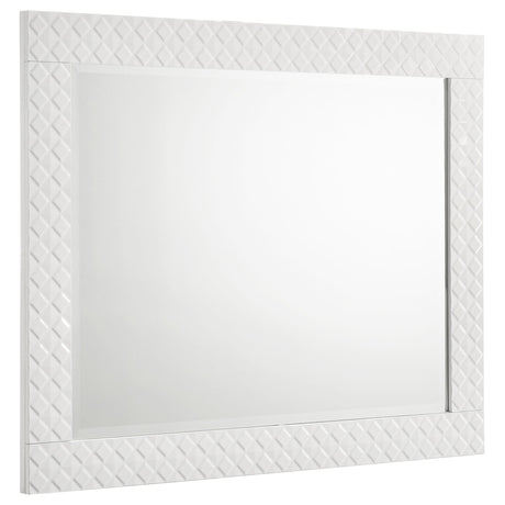 Ives White High Gloss Dresser Mirror by Coaster at Eve Furniture