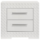 Ives White High Gloss 2-drawer Nightstand Bedside Table by Coaster at Eve Furniture