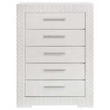 Ives 5-drawer Bedroom Chest of Drawers White High Gloss by Coaster at Eve Furniture