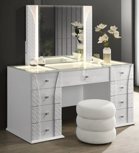 Ivette White Vanity Set by New Era Innovations at Eve Furniture