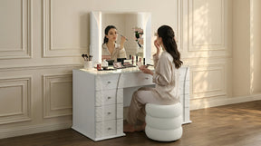 Ivette White Vanity Set by New Era Innovations at Eve Furniture
