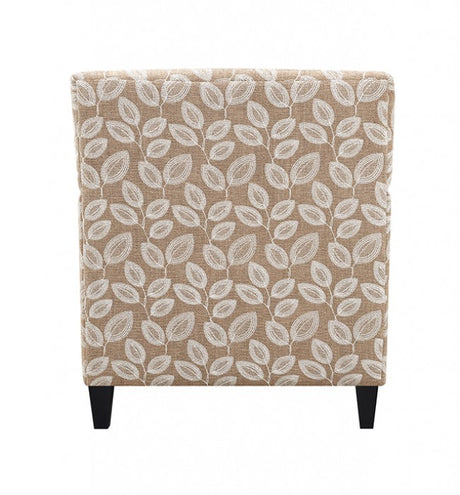 Ivey Botanical Warm Mocha/Egret White Accent Chair by Furniture of America at Eve Furniture