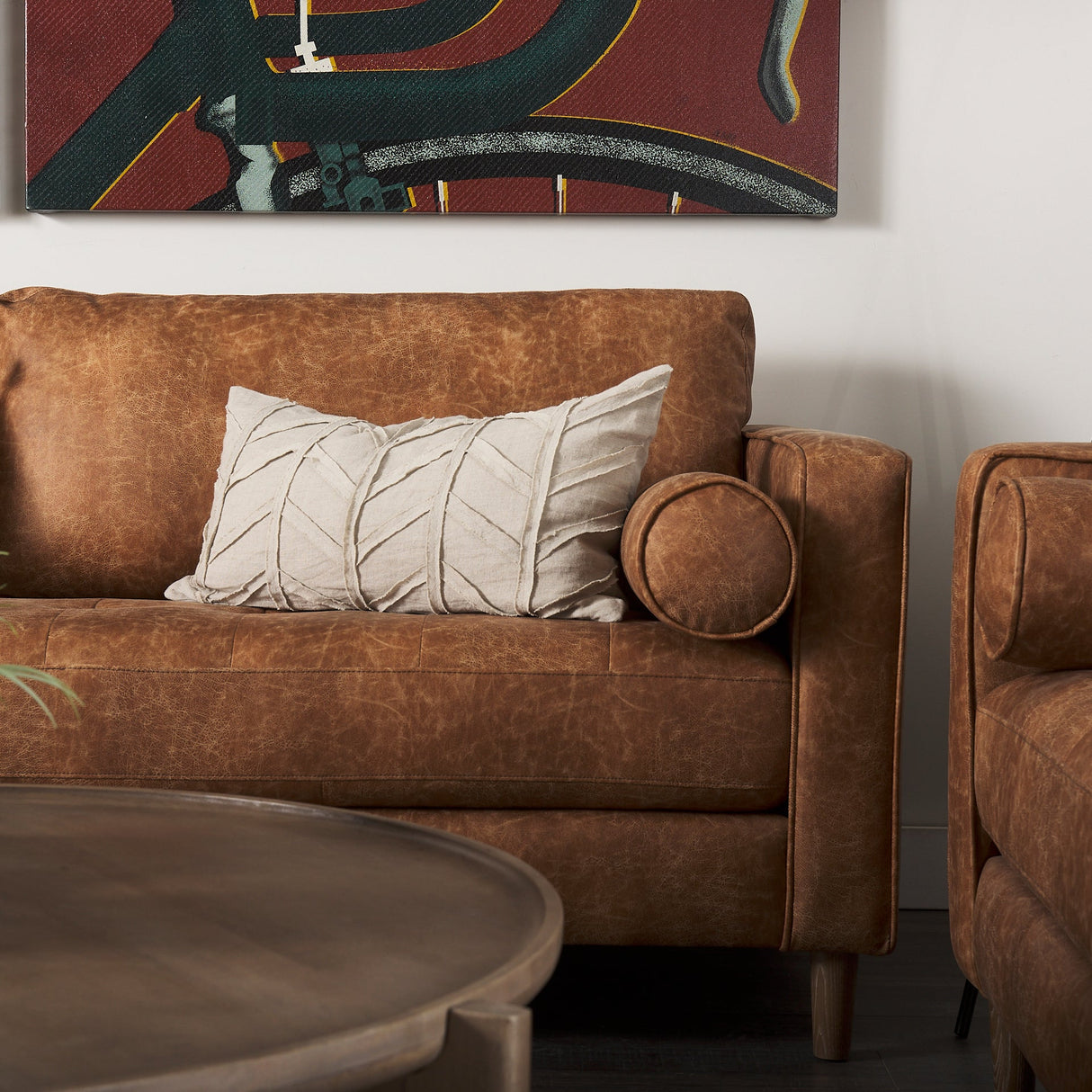 Ivivva Beige Fabric Textured Decorative Pillow Cover by Mercana at Eve Furniture