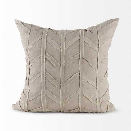 Ivivva Beige Fabric Textured Decorative Pillow Cover by Mercana at Eve Furniture