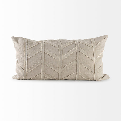 Ivivva Beige Fabric Textured Decorative Pillow Cover by Mercana at Eve Furniture