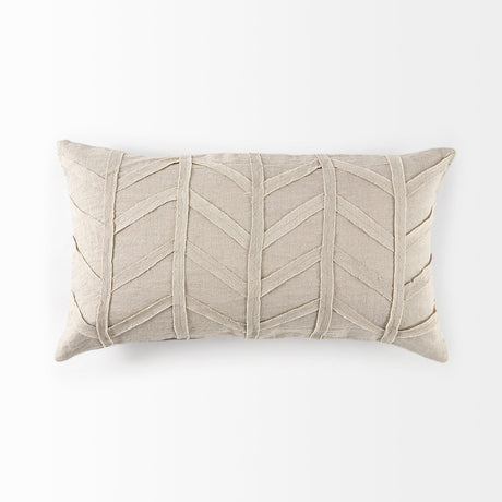 Ivivva Beige Fabric Textured Decorative Pillow Cover by Mercana at Eve Furniture