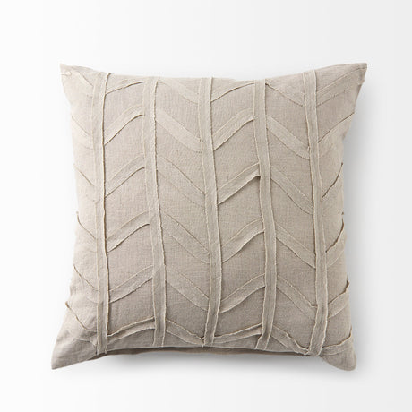 Ivivva Beige Fabric Textured Decorative Pillow Cover by Mercana at Eve Furniture