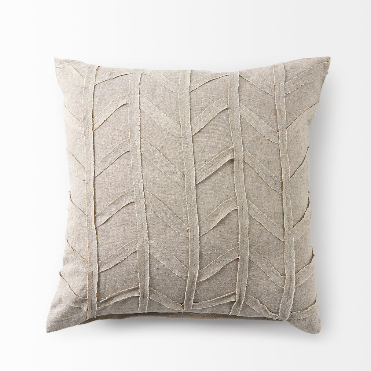 Ivivva Beige Fabric Textured Pillow Cover w/Non-Allergen Filler, Set of 2 by Mercana at Eve Furniture