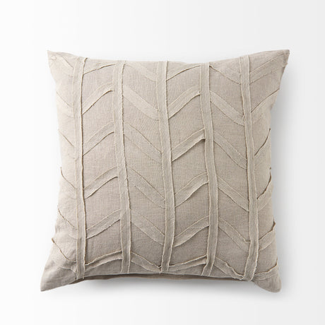 Ivivva Beige Fabric Textured Pillow Cover w/Non-Allergen Filler, Set of 2 by Mercana at Eve Furniture