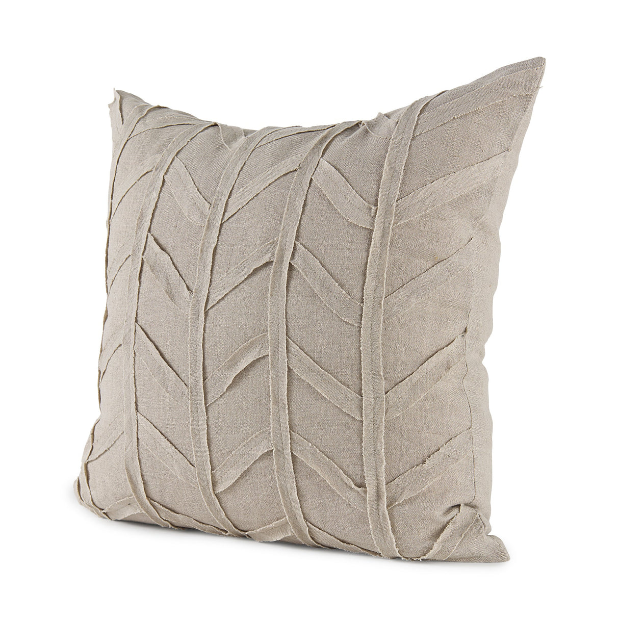 Ivivva Beige Fabric Textured Pillow Cover w/Non-Allergen Filler, Set of 2 by Mercana at Eve Furniture