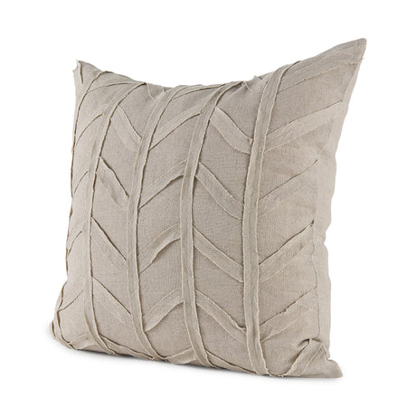 Ivivva Beige Fabric Textured Pillow Cover w/Non-Allergen Filler, Set of 2 by Mercana at Eve Furniture