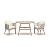 Ivory Vine Beige 3-Piece Outdoor Dining Set by Ashley at Eve Furniture