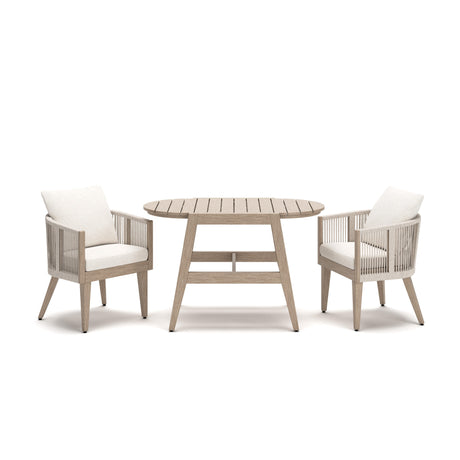 Ivory Vine Beige 3-Piece Outdoor Dining Set by Ashley at Eve Furniture