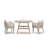 Ivory Vine Beige 3-Piece Outdoor Dining Set by Ashley at Eve Furniture