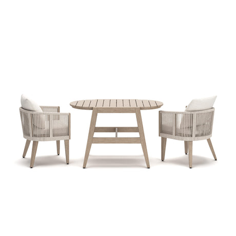 Ivory Vine Beige 3-Piece Outdoor Dining Set by Ashley at Eve Furniture