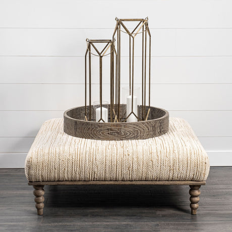 Ivy Large Gold Metal Geometric Cage Candle Holder Lantern by Mercana at Eve Furniture